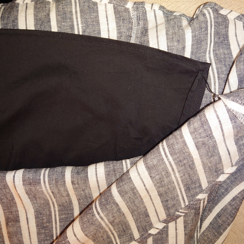 NWOT BCBG MaxAzria Cut-out Linen Halter Midi Dress - XS / 2 Striped Sundress Tea - Picture 11 of 12